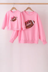 Pink football sequin mom&me top