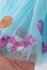 Blue sweet sequin tutu skirts