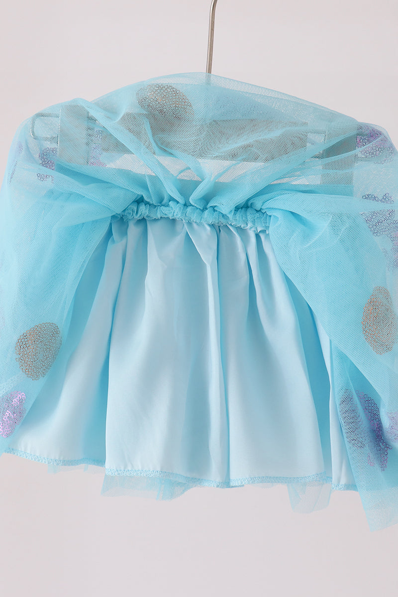 Blue sweet sequin tutu skirts