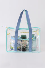 Blue clear waterproof beach travel bag