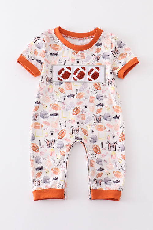 French knot football boy romper