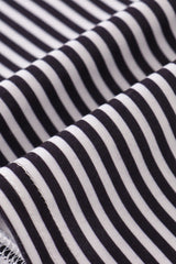 Navy stripe football embroidery button down shirt