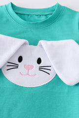 Green easter bunny applique boy top