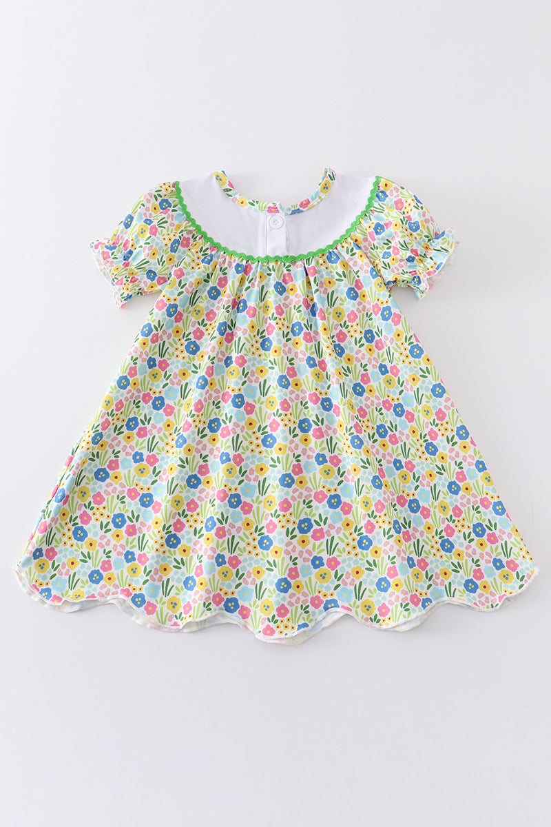 [MISSPELL DADDDY] Floral print daddy's girl embroidery dress