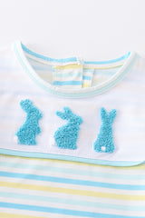 Easter stripe french knot bunny boy top