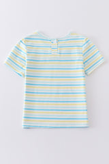 Easter stripe french knot bunny boy top