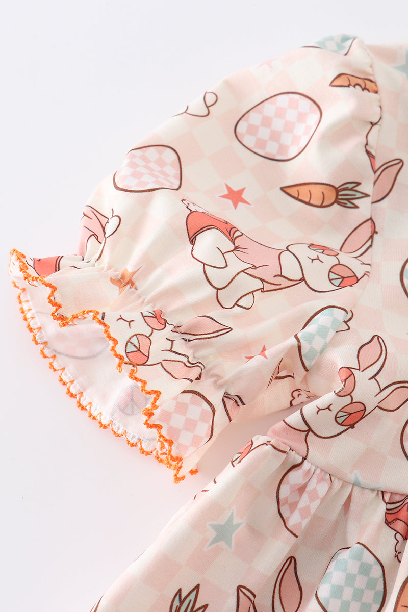 Easter bunny egg print girl dress