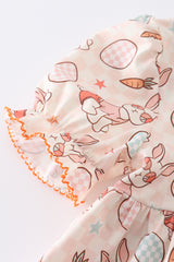 Easter bunny egg print girl dress