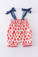 Red strawberry print girl bubble