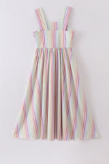 Multicolored stripe women dress