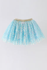 Blue sequin tulle tutu skirt