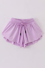 Purple girl's flowy sports shorts