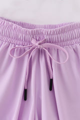 Purple girl's flowy sports shorts