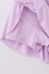 Purple girl's flowy sports shorts