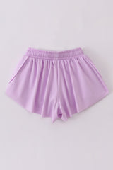 Purple girl's flowy sports shorts