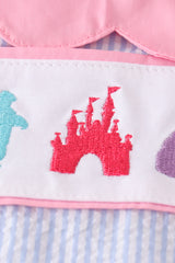 Seersucker castle embroidery girl set