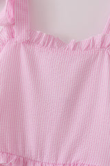 Pink seersucker mom dress