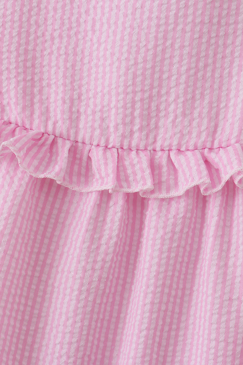 Pink seersucker mom dress