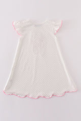 Pink ballet shoes applique girl dress