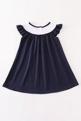 Navy AU tiger embroidery girl dress