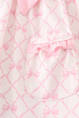 Pink bow football embroidery dress