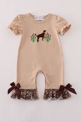 Camouflage hound embroidery ruffle bubble
