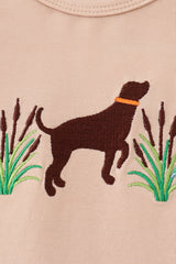 Camouflage hound embroidery ruffle bubble