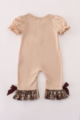 Camouflage hound embroidery ruffle bubble