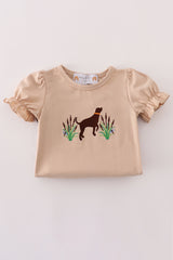 Camouflage hound embroidery ruffle bubble