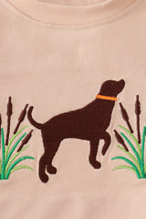 Camouflage hound embroidery romper