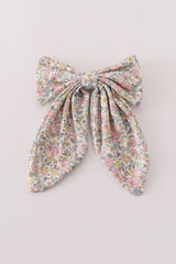 Pink floral print hair sailor bow