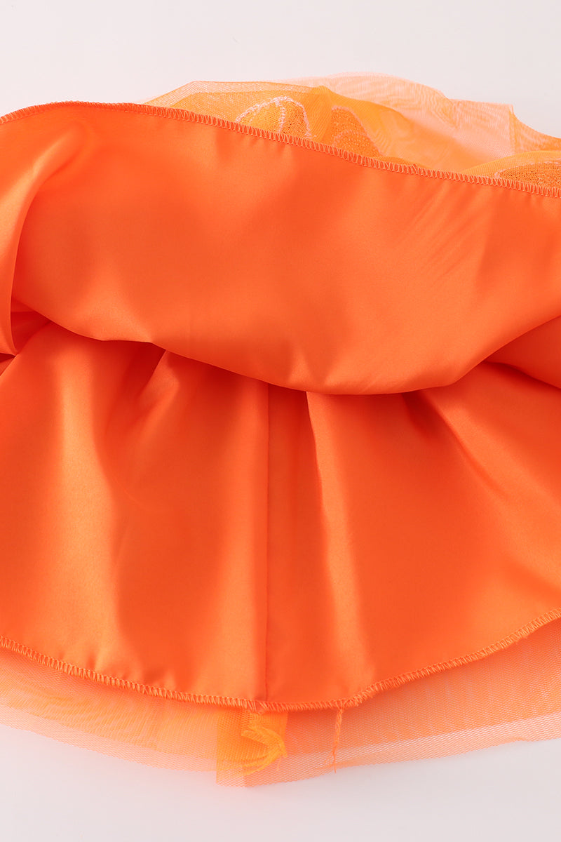 Orange pumpkin sequin tutu skirt