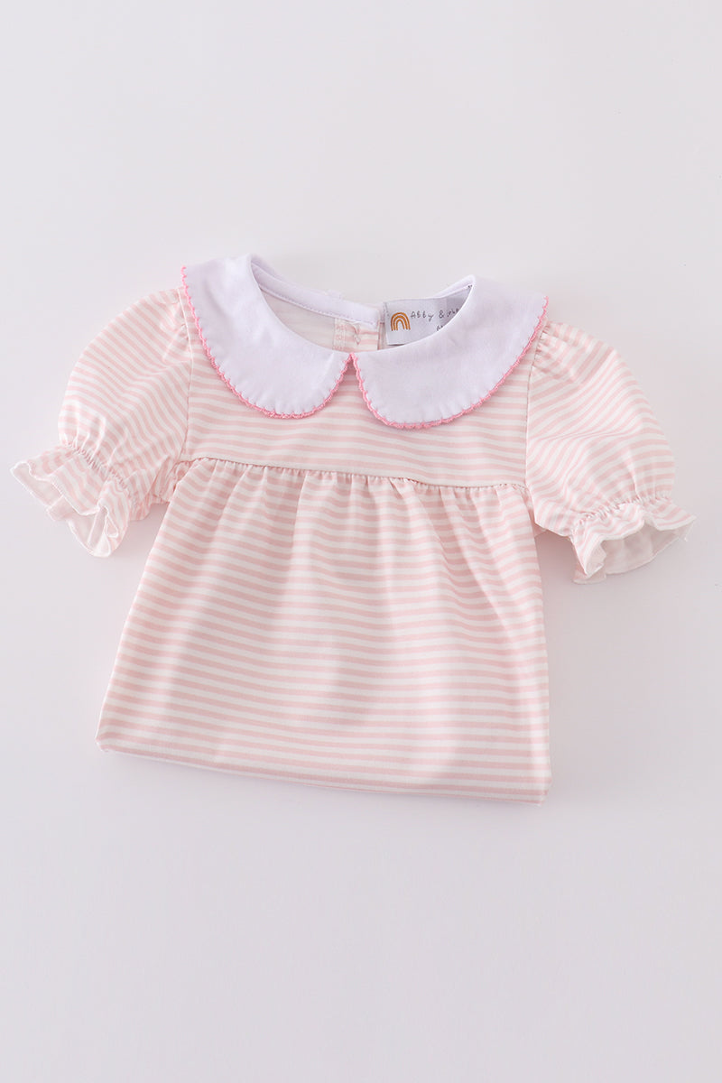 Pink stripe girl bloomer set