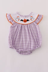 Purple Halloween pumpkin ghost embroidery bubble