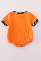 Orange Halloween pumpkin ghost embroidery bubble