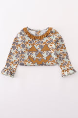 Halloween camouflage applique ruffle dress