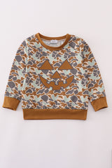 Halloween camouflage applique boy top