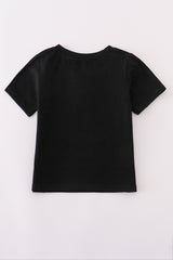 Black camouflage pumpkin applique top
