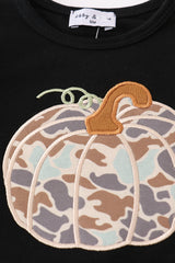 Black camouflage pumpkin applique bloomer set