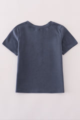 Blue embroidery top