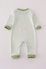 Sage turkey applique stripe romper