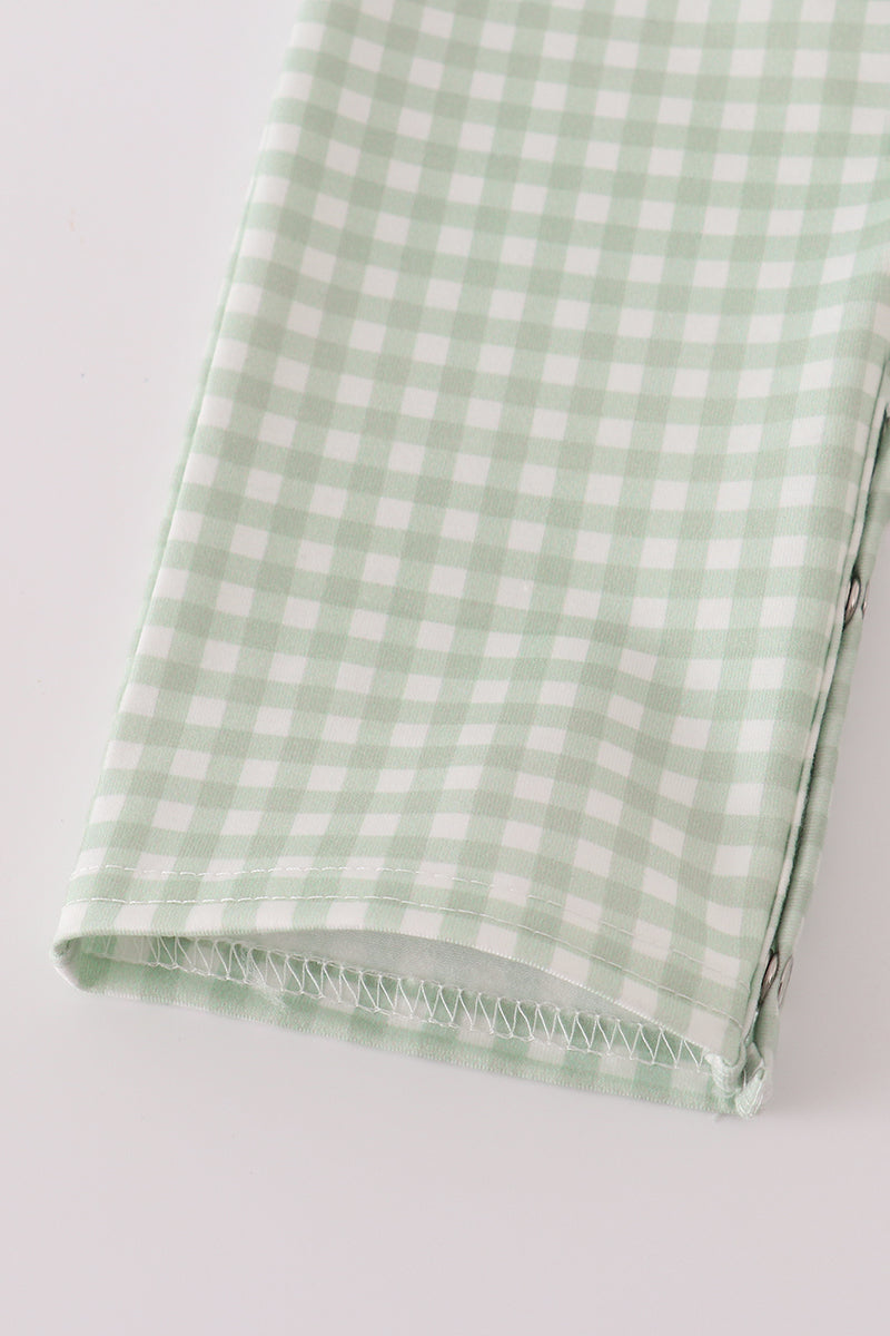 Sage turkey embroidery gingham jonjon