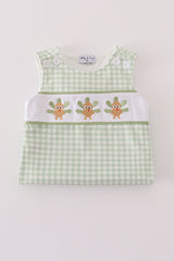 Sage turkey embroidery gingham jonjon