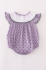 Purple Halloween dot witch embroidery bubble