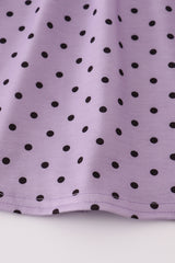 Purple Halloween dot witch embroidery bloomer set