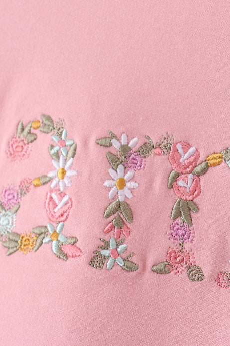 Pink mini embroidery mom&me sweatshirt