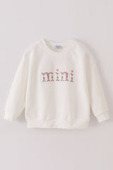 White mini embroidery mom&me sweatshirt