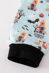 Blue halloween boy pajamas set