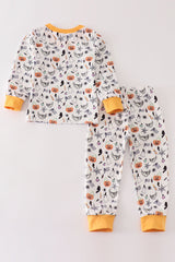 Halloween print boy pajamas set