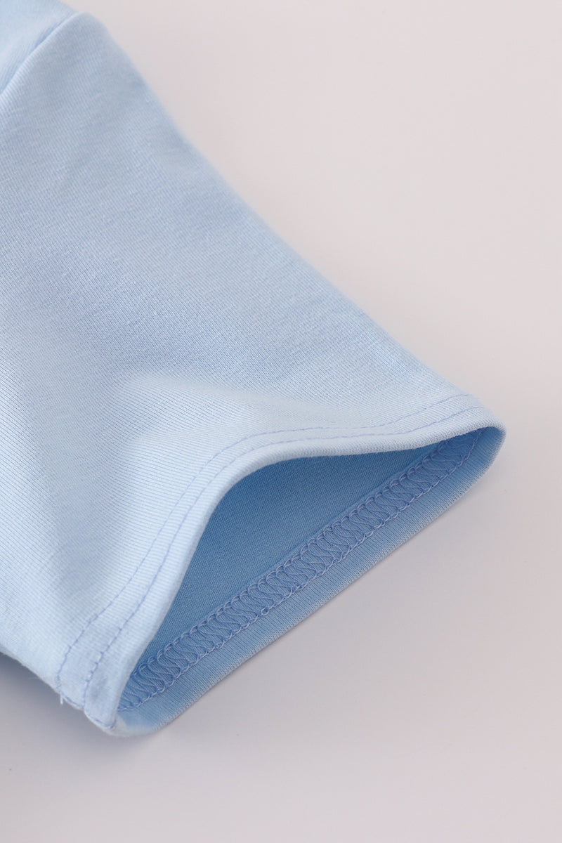 Blue embroidery top